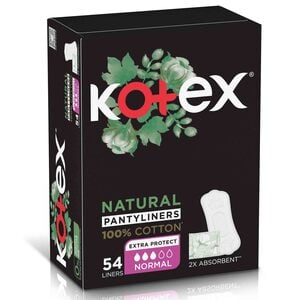 Kotex Natural Panty Liners 100% Cotton Normal Size 54 pcs