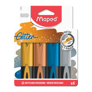 Maped Metalic Glitter Highlighter 4pcs