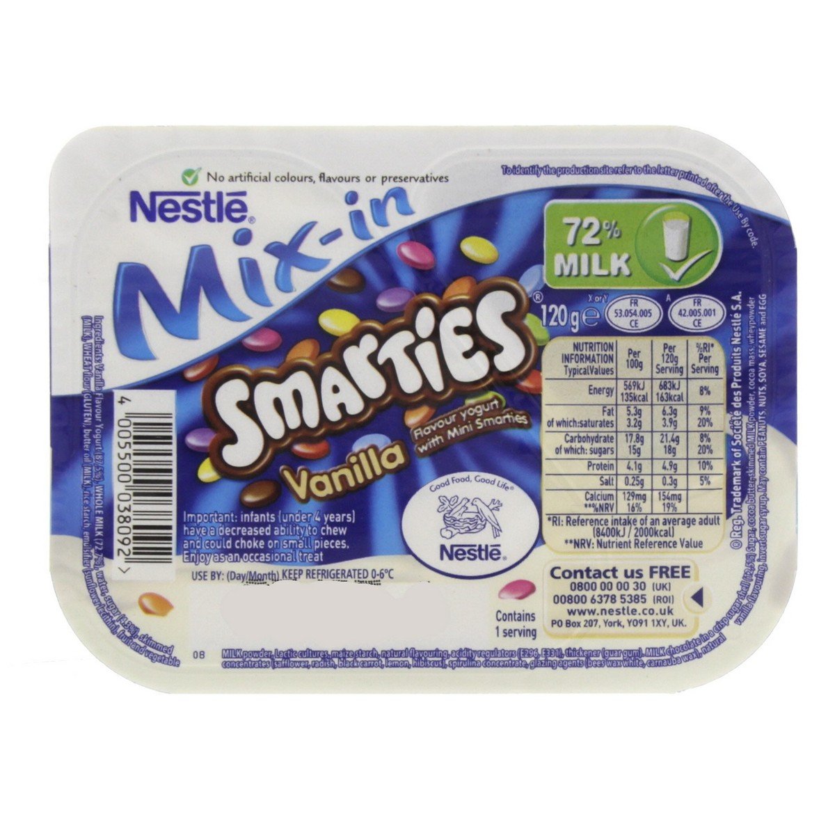 Nestle Mix In Smarties Vanilla Yogurt 120 g