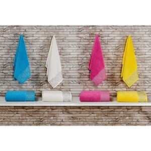 Cortigiani Cotton Bath Towel Assorted Per pc Size: W70xL140cm Made In Turkey