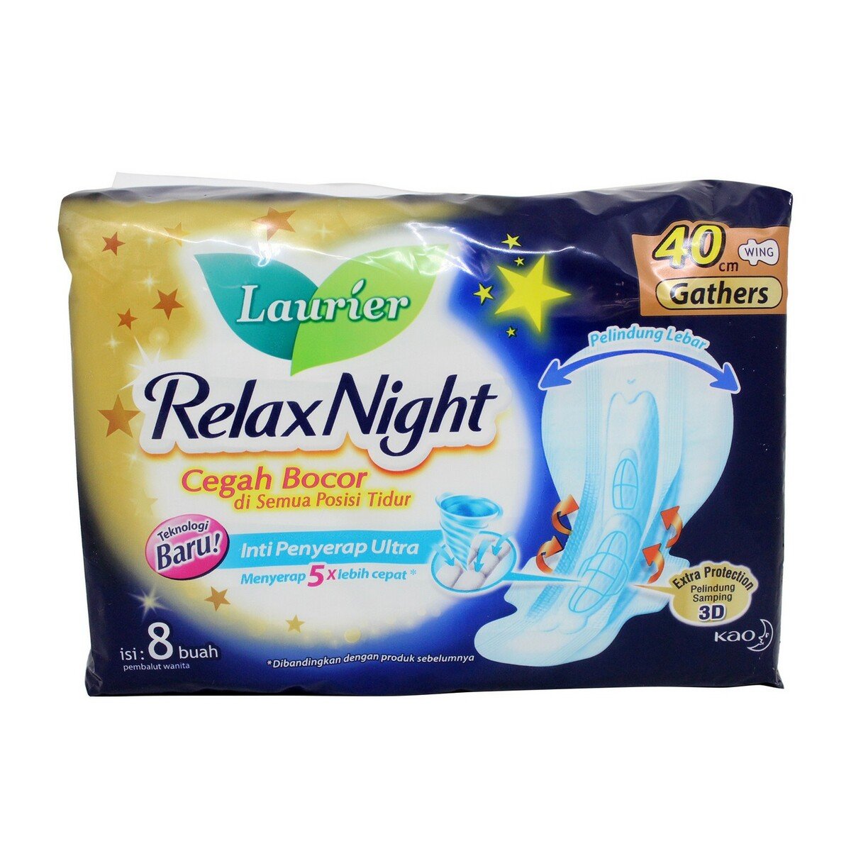 Laurier Relax Night With Gathers 40cm 8pcs