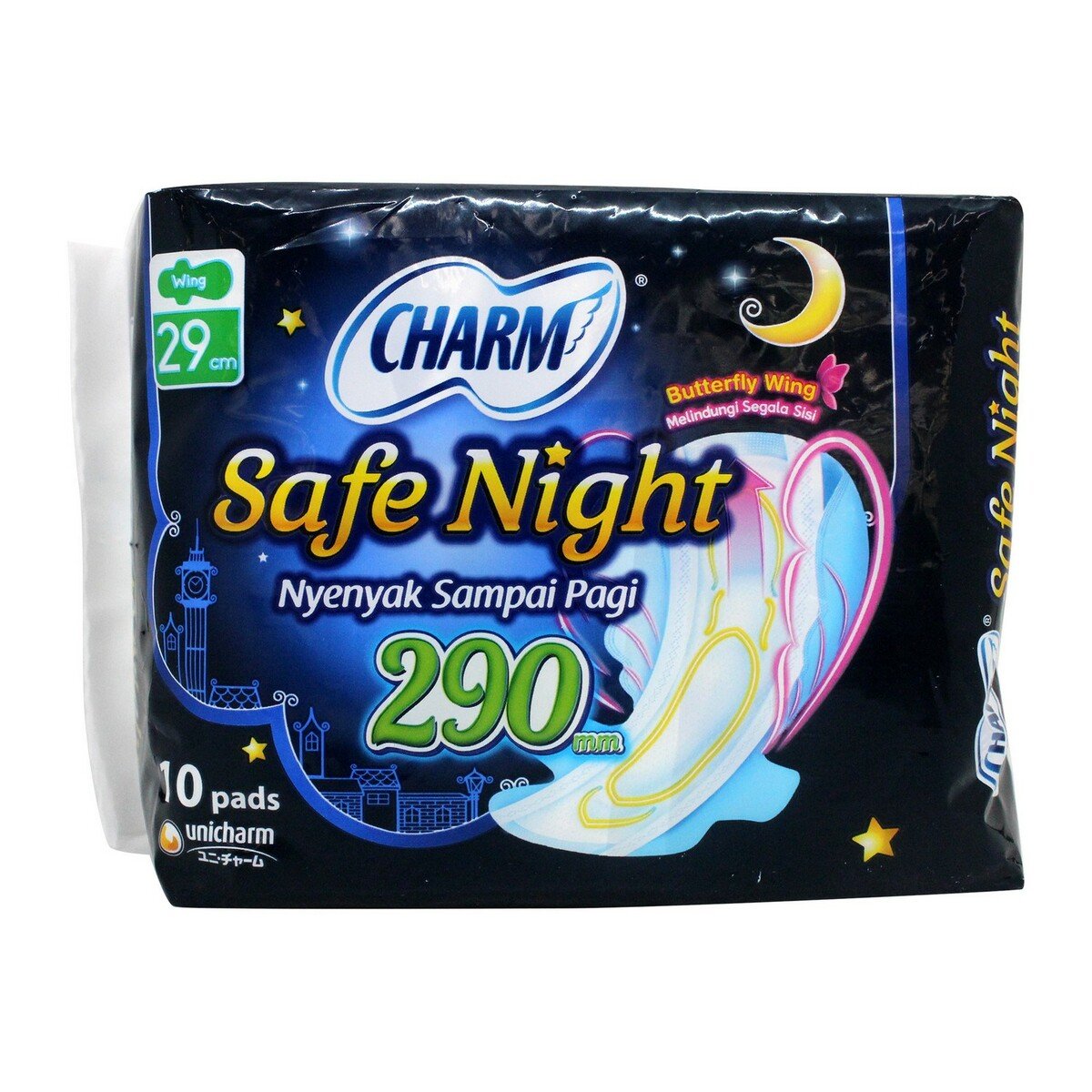 Charm Body Fit Night Wing 29cm 10pcs