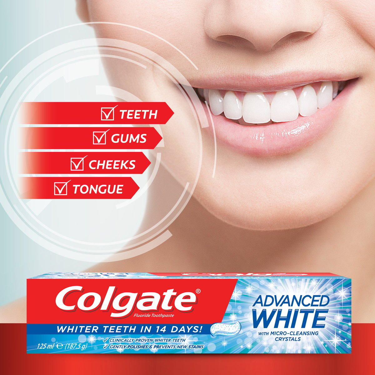Colgate Fluoride Toothpaste Advanced Whitening 125 ml Online at Best Price, Tooth Paste