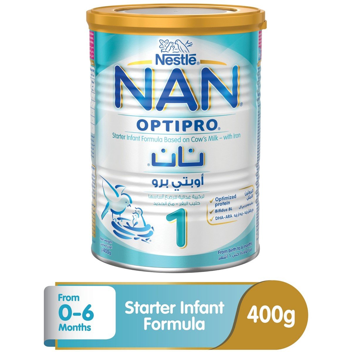 NESTLE NAN OPTIPRO 1, Starter 0-6 Months Baby Formula Powder, 800g :  : Pantry Food & Drinks