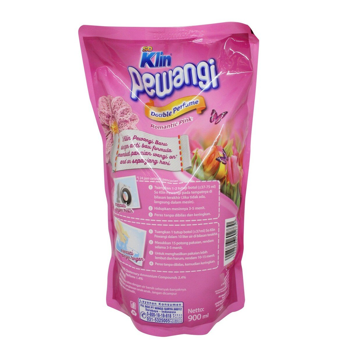 Soklin Pewangi Pink Pouch 900ml