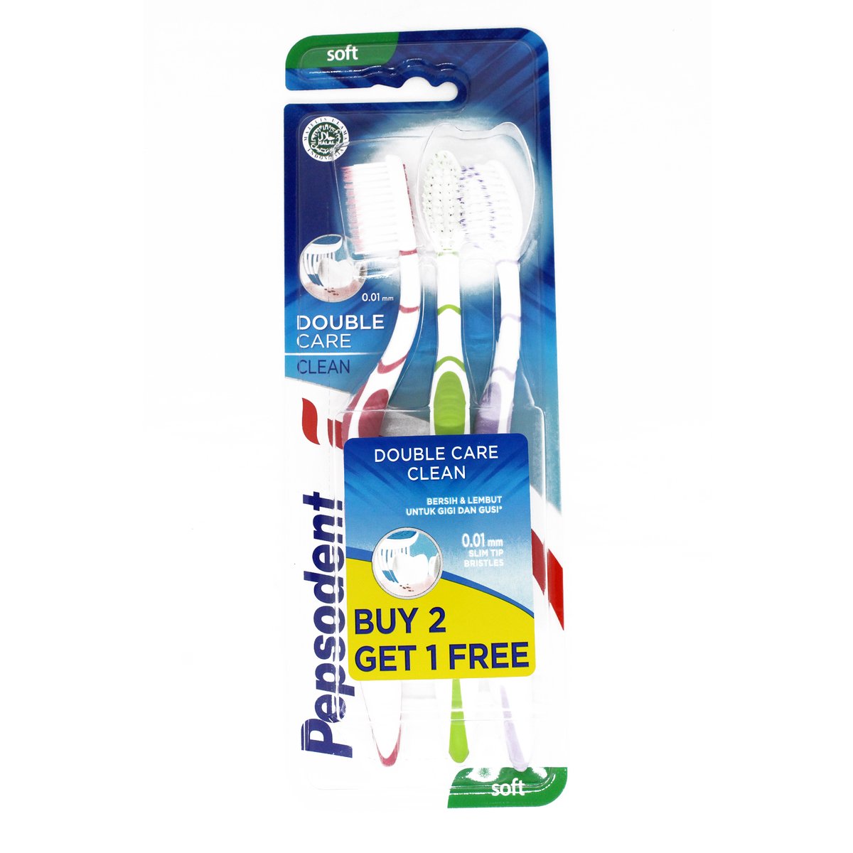 Pepsodent Sikat Gigi Double Care Clean 3pcs