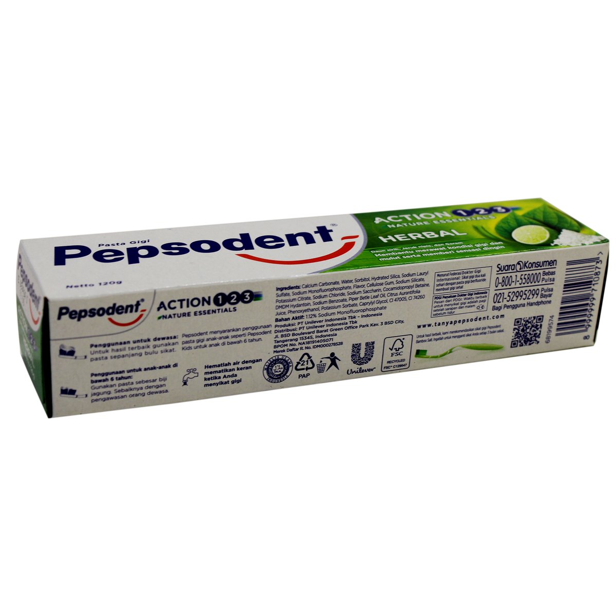 Pepsodent Toothpaste complete 8act Herbal 120g