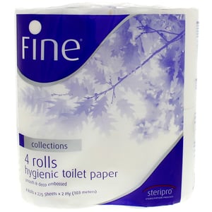 Fine Collections Hygienic Toilet Paper 4 Rolls