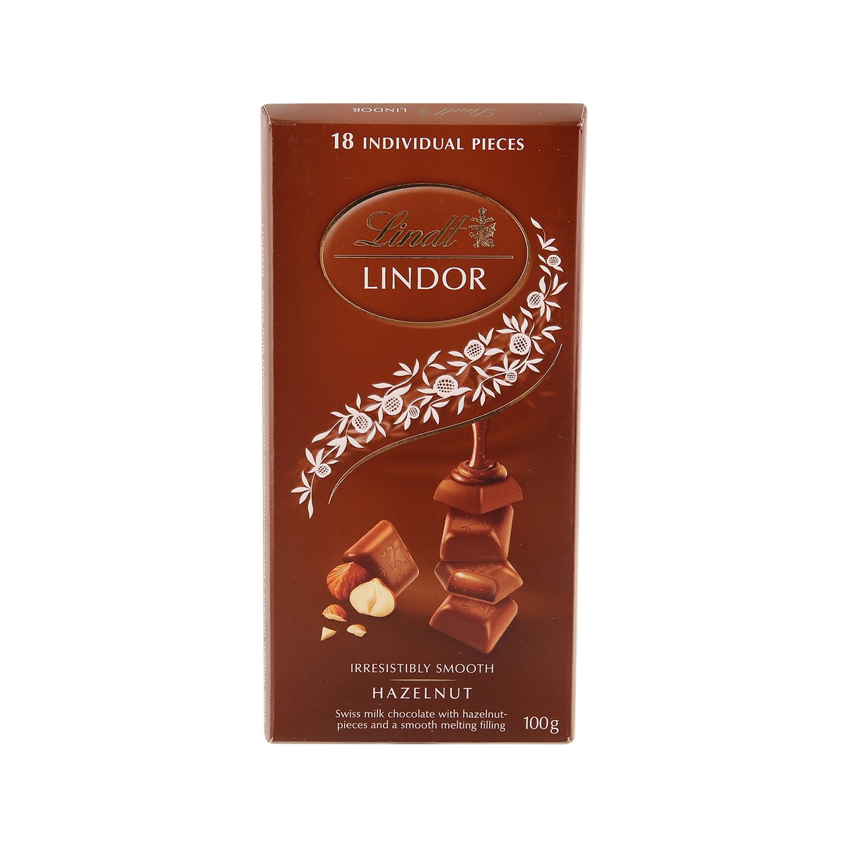 Lindt Lindor Milk Chocolate With Hazelnut 100g Online At Best Price Covrd Chocobarsandtab