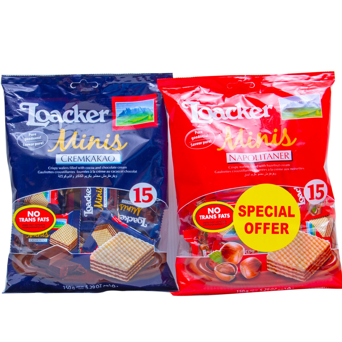 Loacker Assorted Minis Wafers 2 x 150 g