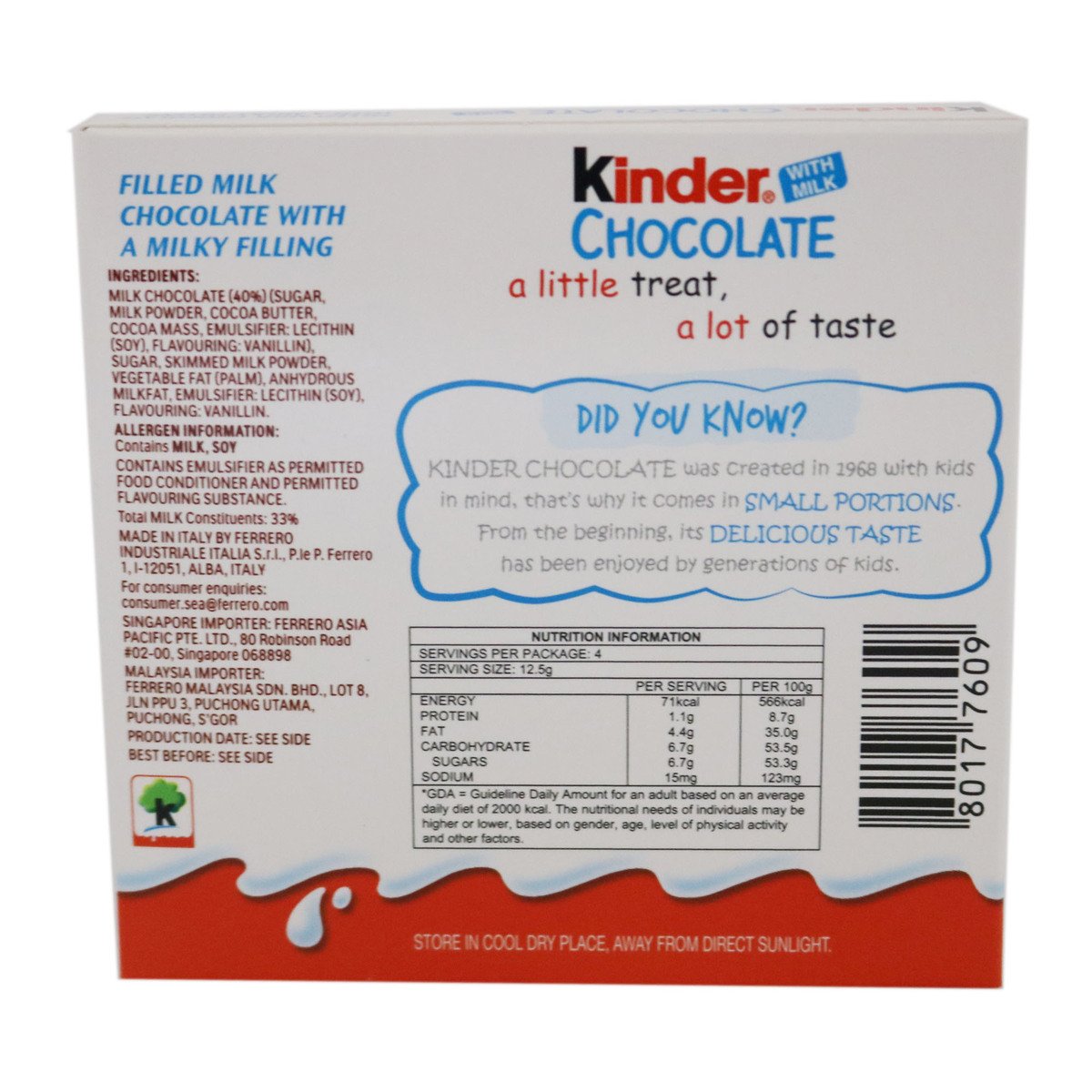 Kinder Chocolate T4 50g