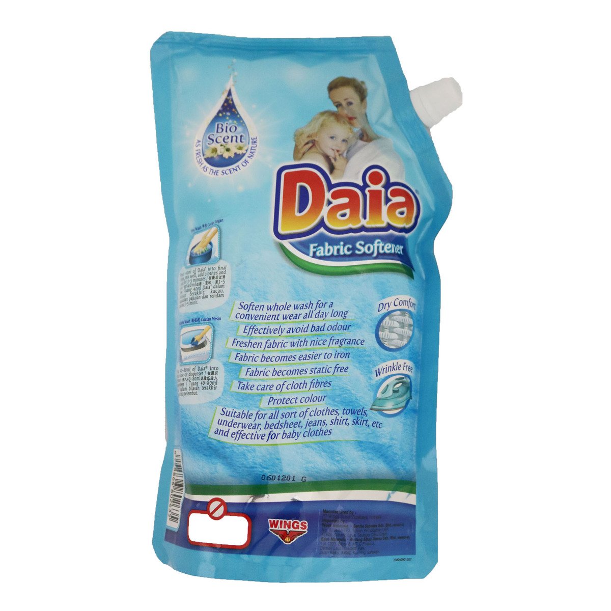 Daia Refreshing Nature Fabric Softener Refill 800ml