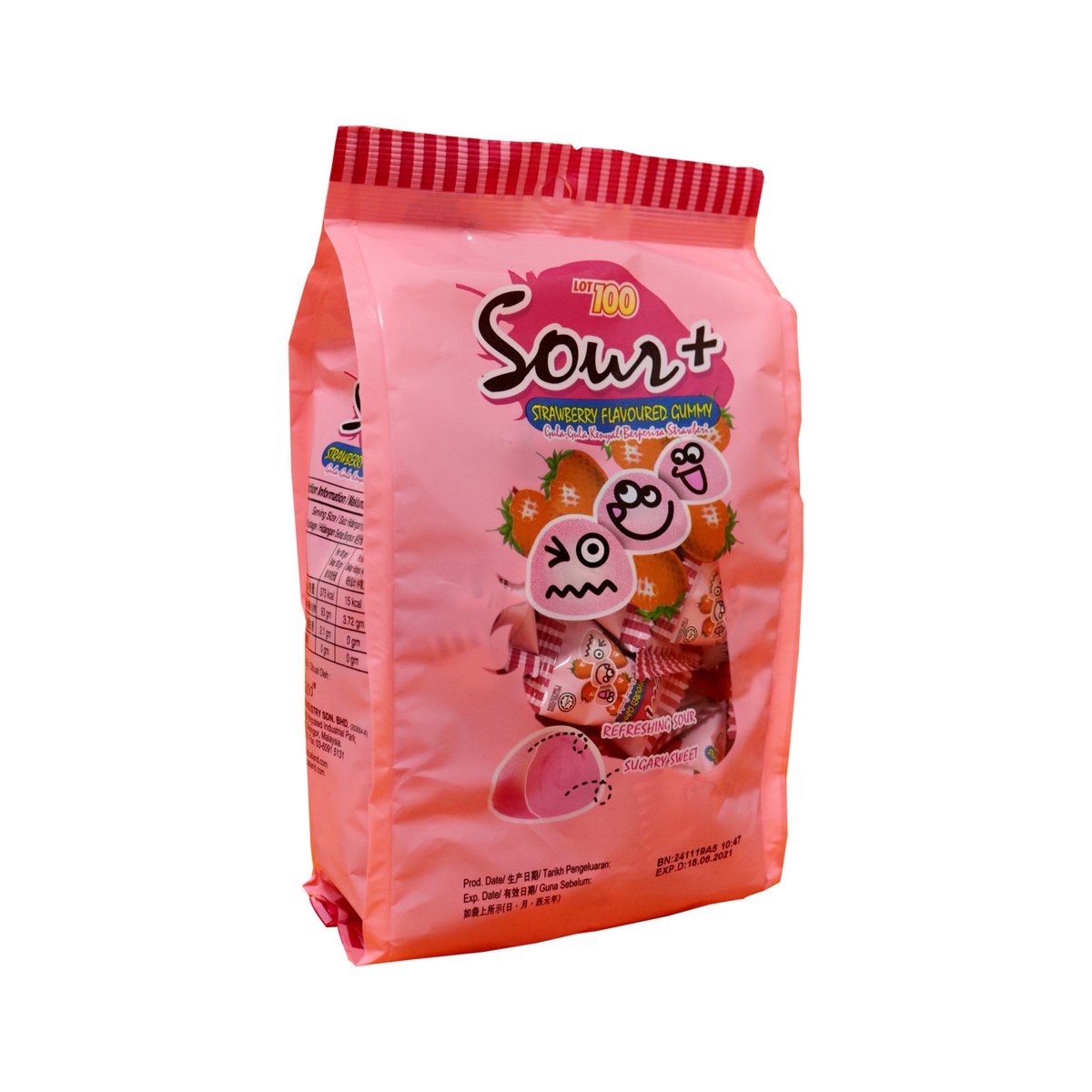 Lot 100 Sour + Gummy Strawberry 270g