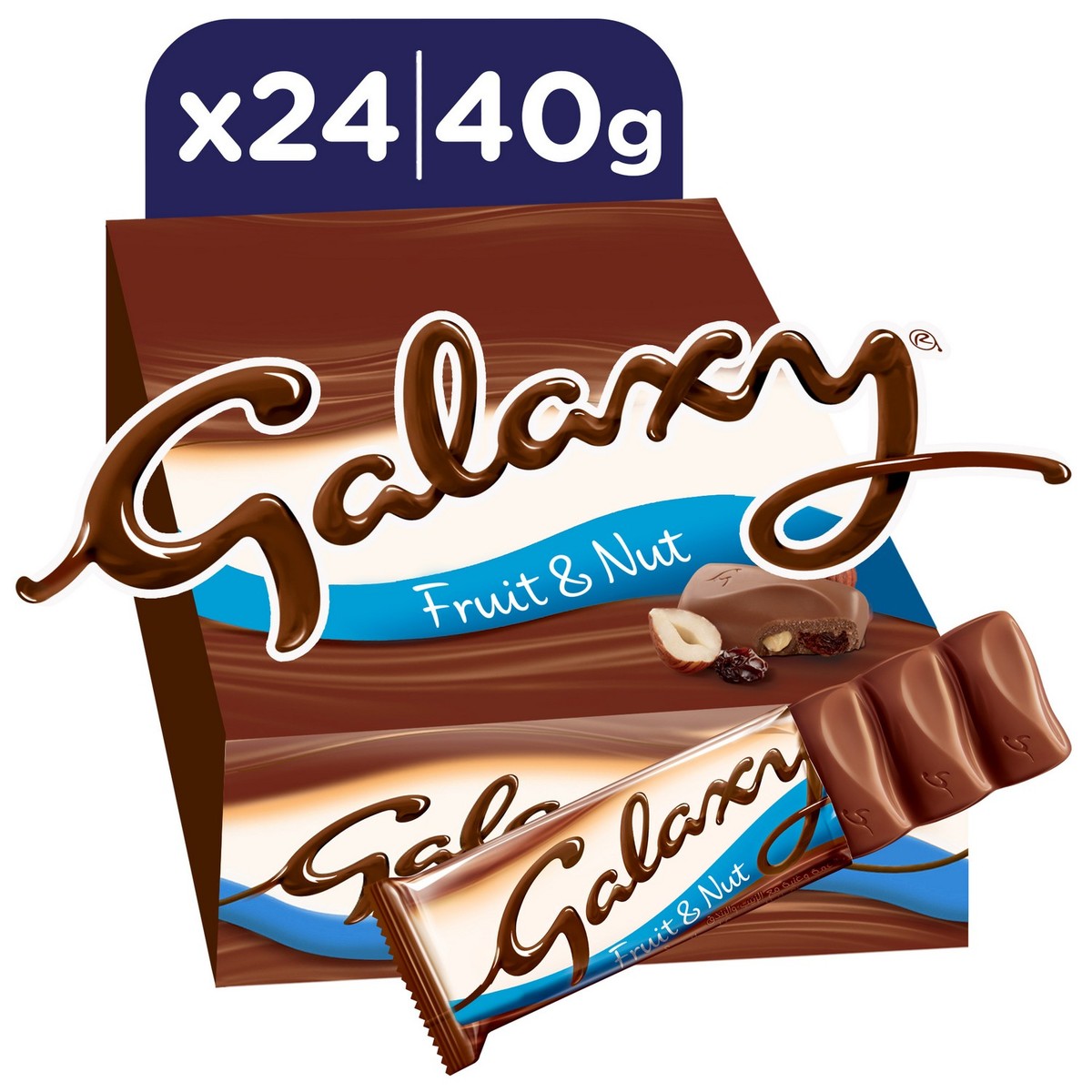 Galaxy Fruit & Nut Chocolate Bar 24 x 40 g