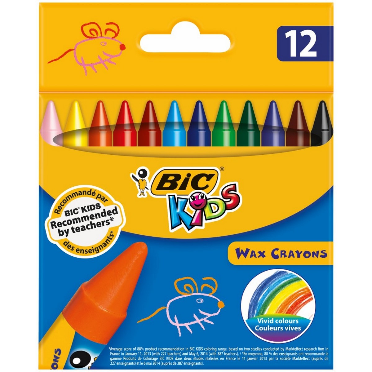 Bic Kids Wax Crayons BIS671 12's