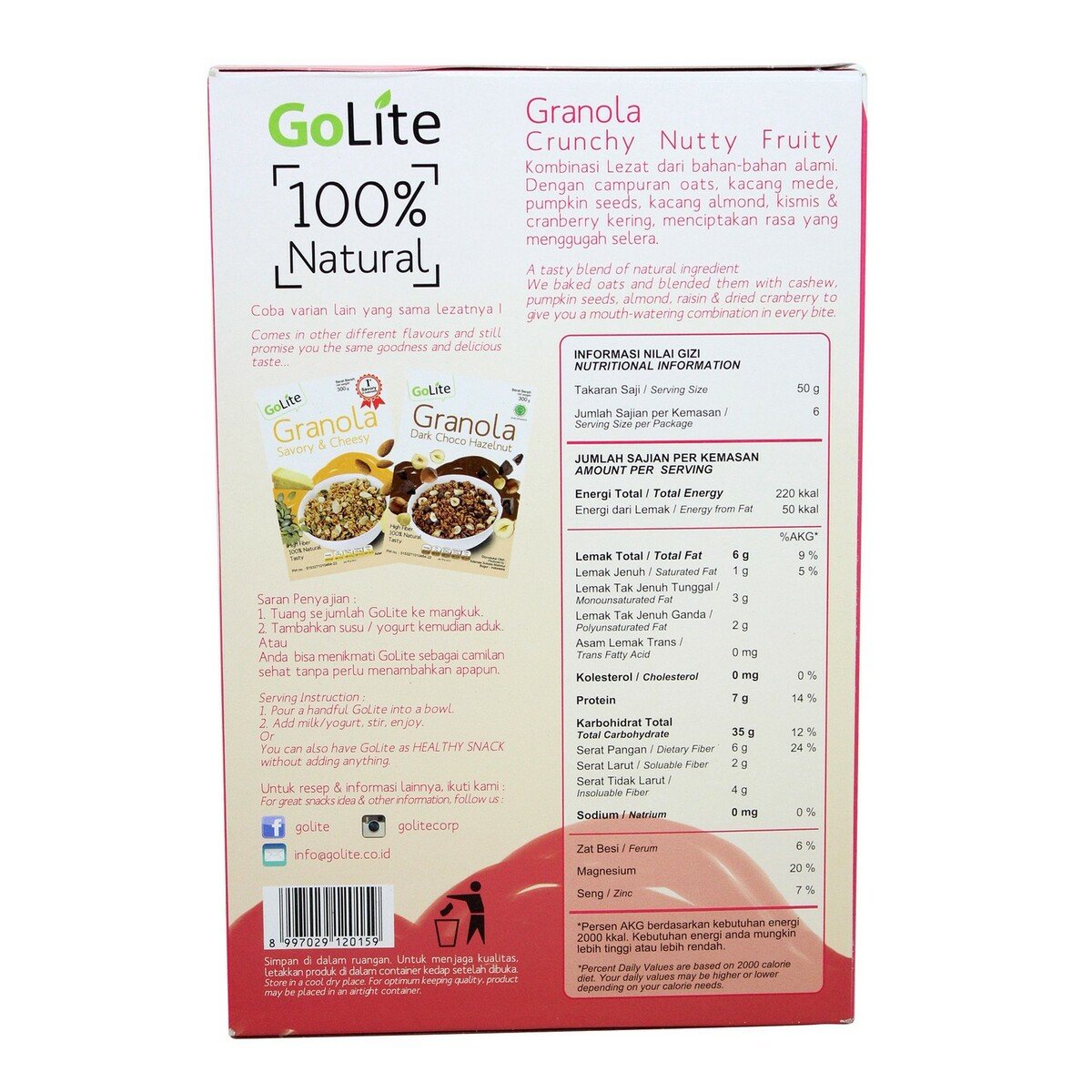 Golite Crunchy Nutty Fruity 300g