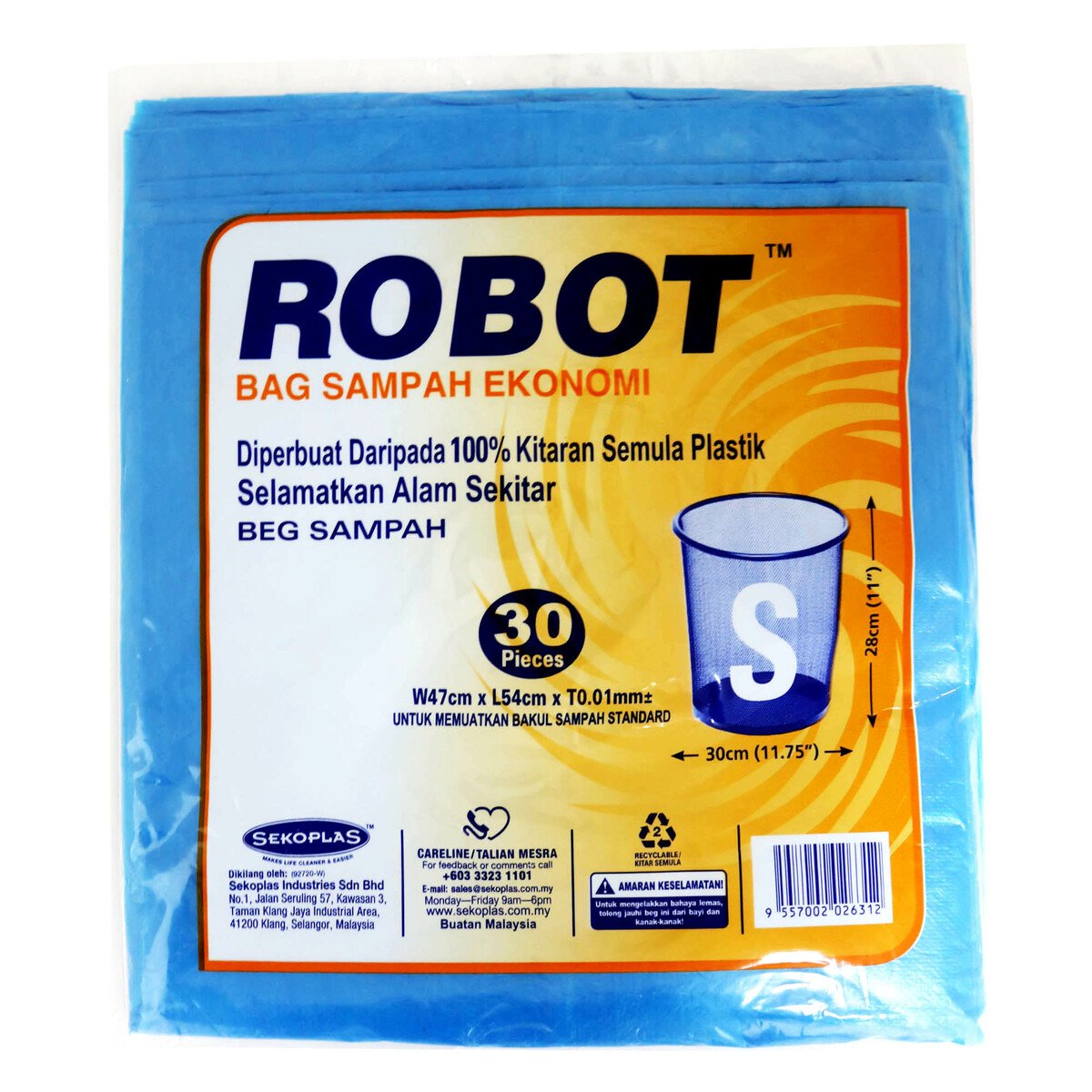 Sekoplas Robot Economy Garbage Bag 47 x 54Cm 30pcs