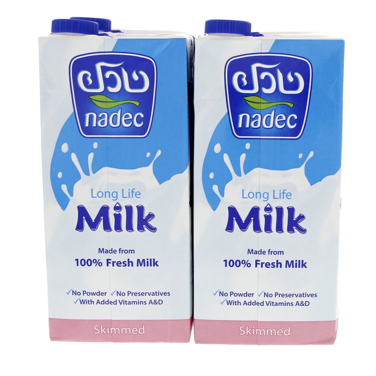 Nadec Long Life Skimmed Milk 4 x 1Litre
