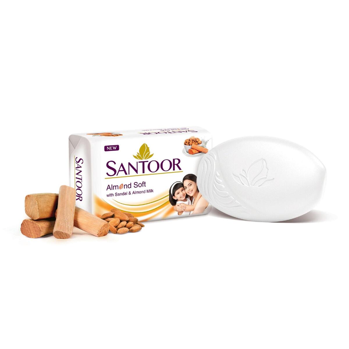 Santoor Soap White Sandal & Almond Milk 175g Online at Best Price