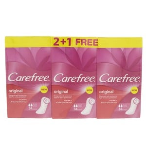 Carefree Original Pantyliners 34pcs x 3pkt