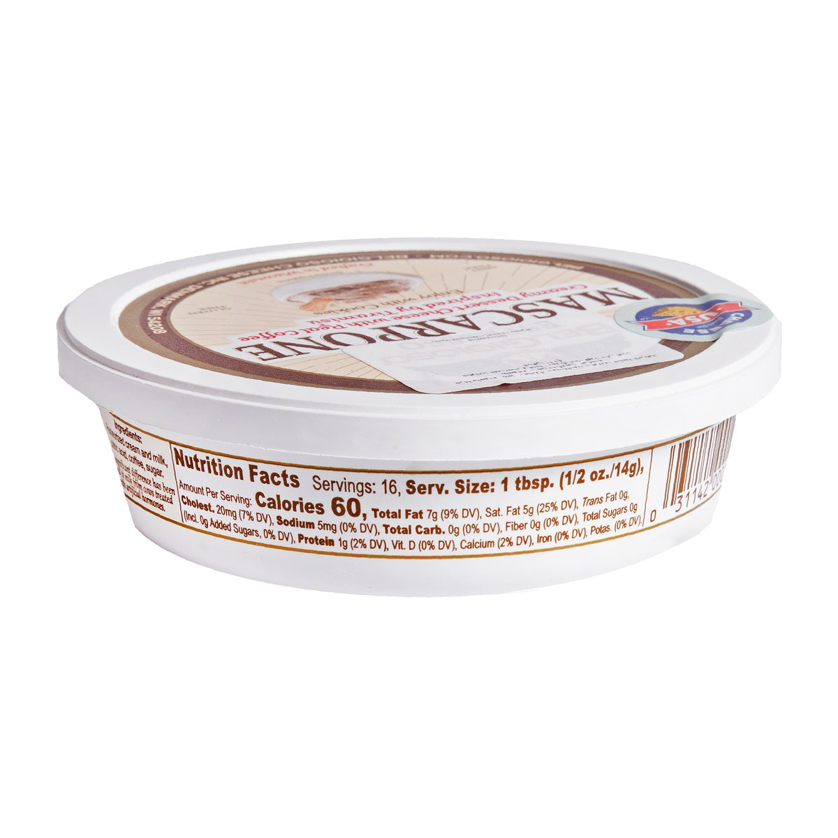 Belgioioso Mascarpone Creamy Dessert Cheese With Real Coffee 8 oz