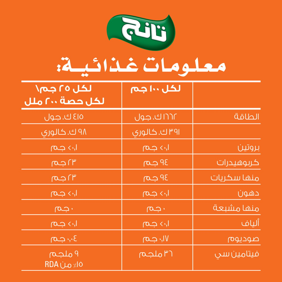 تانج مسحوق شراب البرتقال سريع التحضير عبوة اقتصادية ، 1.5 كجم