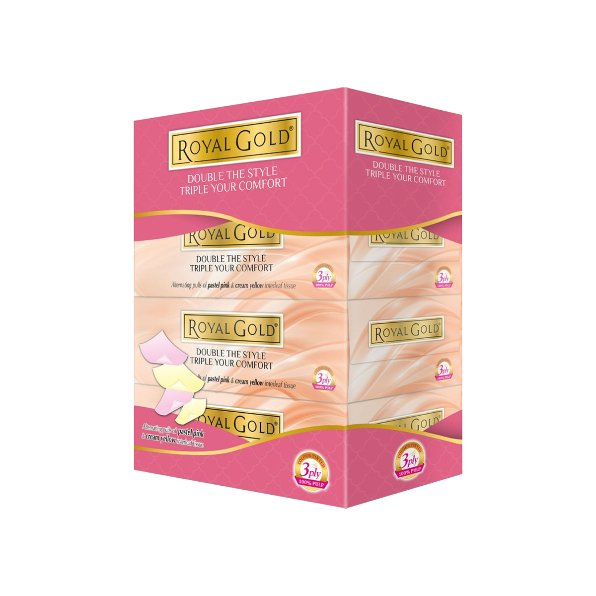 Royal Gold Twin Tone Facial Tissue 4X80Sheets