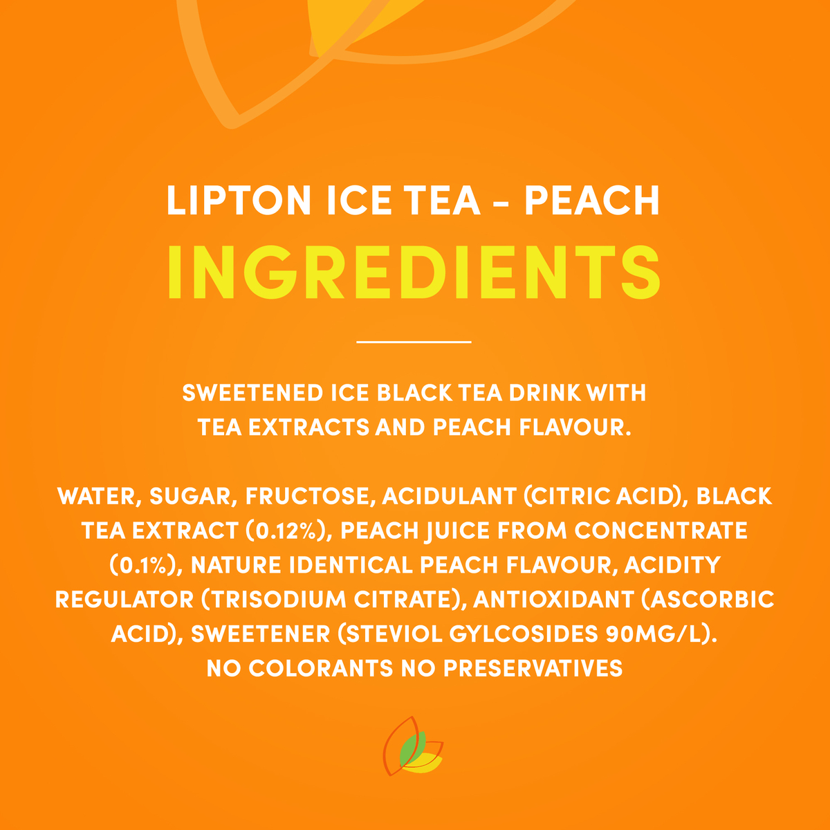 ليبتون شاي مثلج بنكهة الخوخ غير مكربن ومنخفض السعرات الحرارية 320 مل × 6