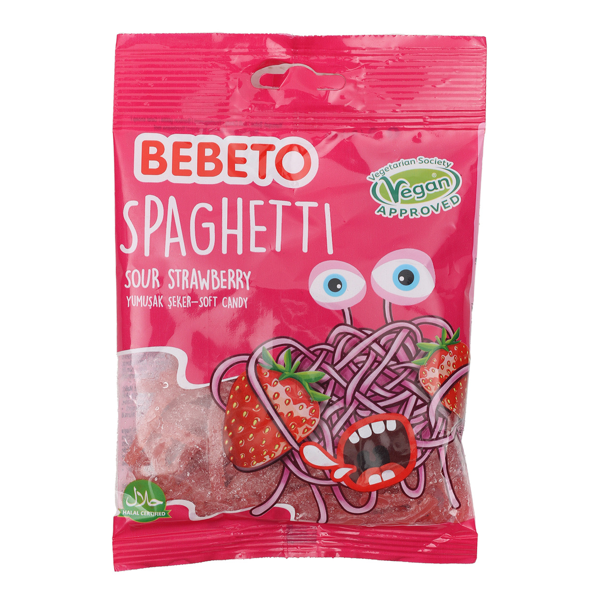 Kervan Bebeto Spaghetti Sour Strawberry Soft Candy 70 g