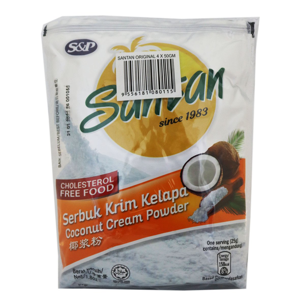 S&P Santan Cream Powder Original 4 x 50g