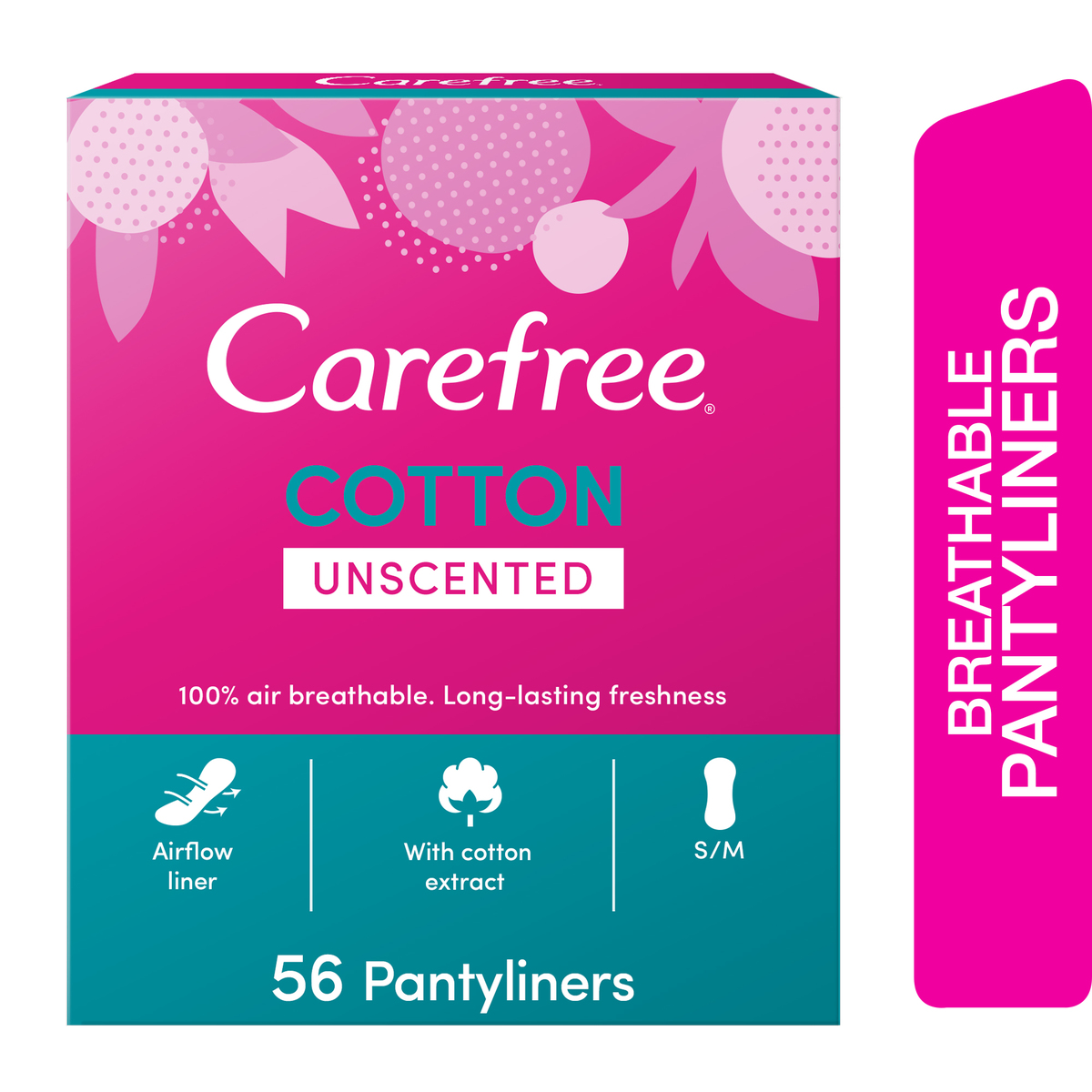 Carefree Acti-Fresh Thong Panty Liner Unscented, Regular, 49ct (Pack of 4)