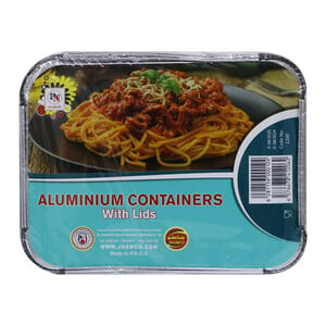 Plastic Net Aluminium Containers With Lids 1200cc 5 pcs