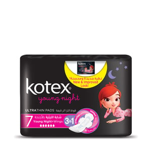 Kotex Ultra Thin Young Night + Wings 7pcs