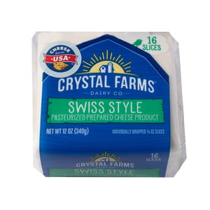 Crystal Farms Swiss Style Cheese 340 g