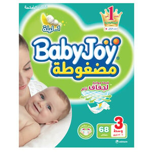 Baby Joy Diaper Mega Pack Size 3 Medium 68 pcs