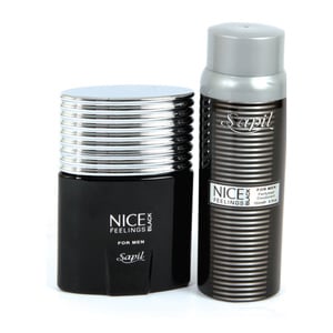 Sapil Nice Feeling Black EDT for Men 75 ml + Deodorant Spray 150 ml