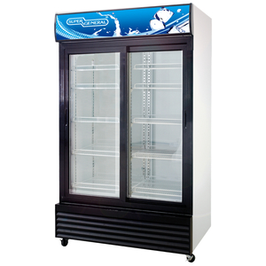 Super General Sliding Door Chiller, 1200 L Gross Capacity, White/Black, SGSC1217 IS