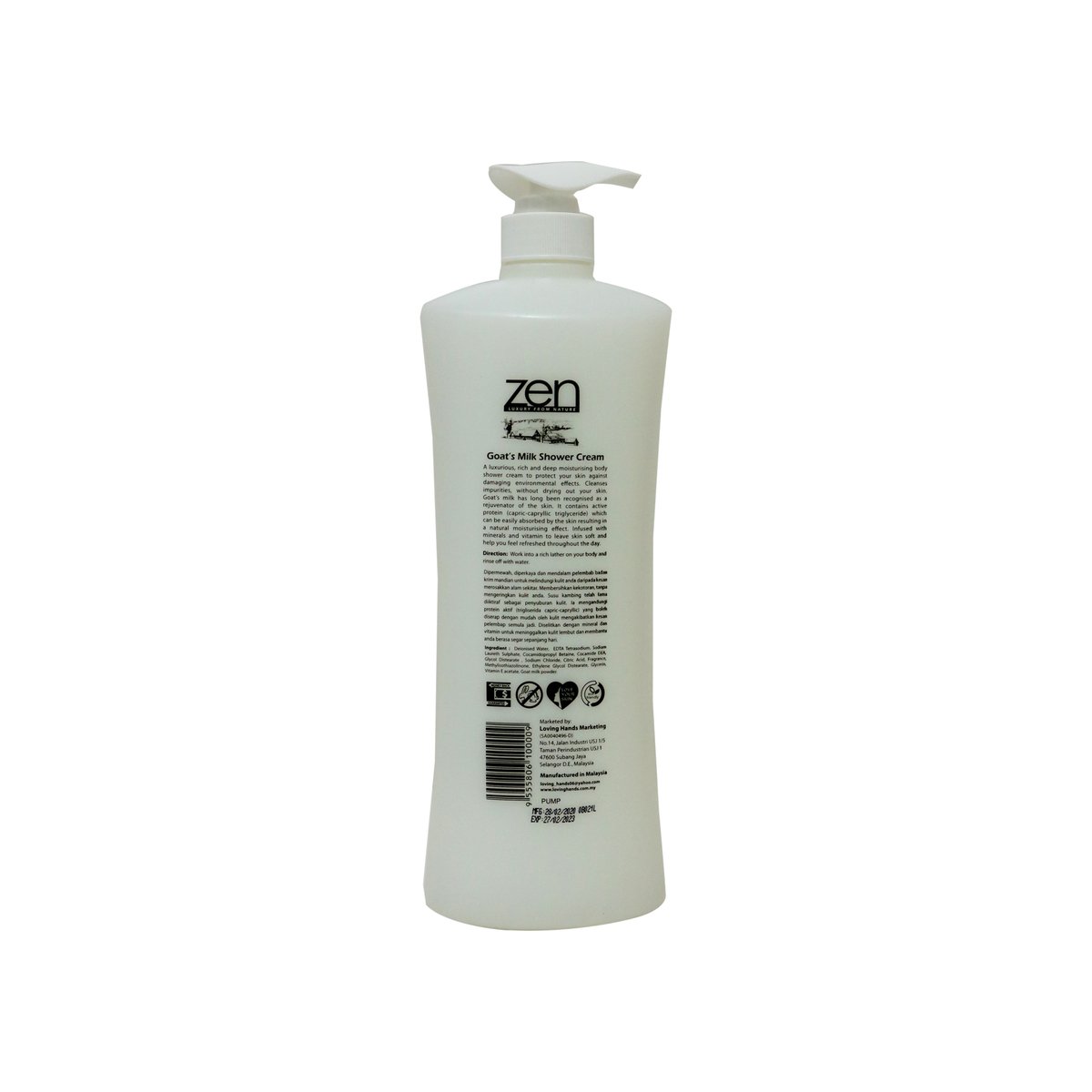 Zen Garden Shower Cream Goat Milk 1Litre