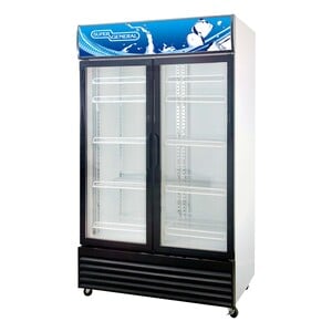 Super General Double Door Showcase Chiller, 800 L Gross Capacity, White/Black, SGSC818IF