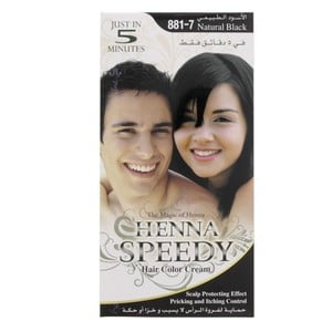 Henna Speedy Hair Color Cream 881-7 Natural Black 1 pkt