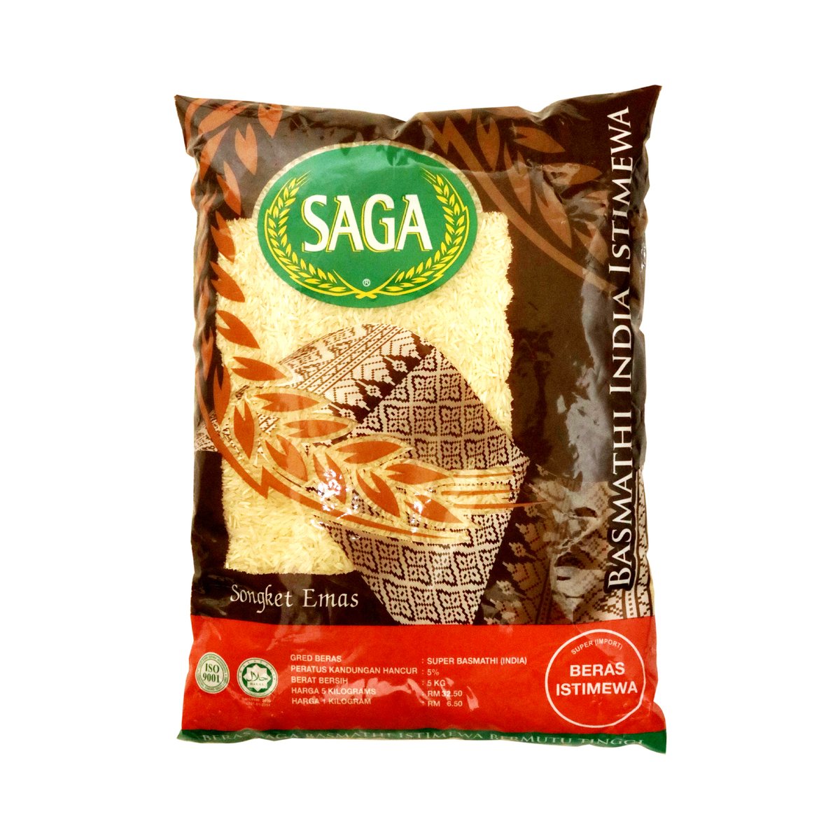 Saga Indian Basmathi Rice 5kg