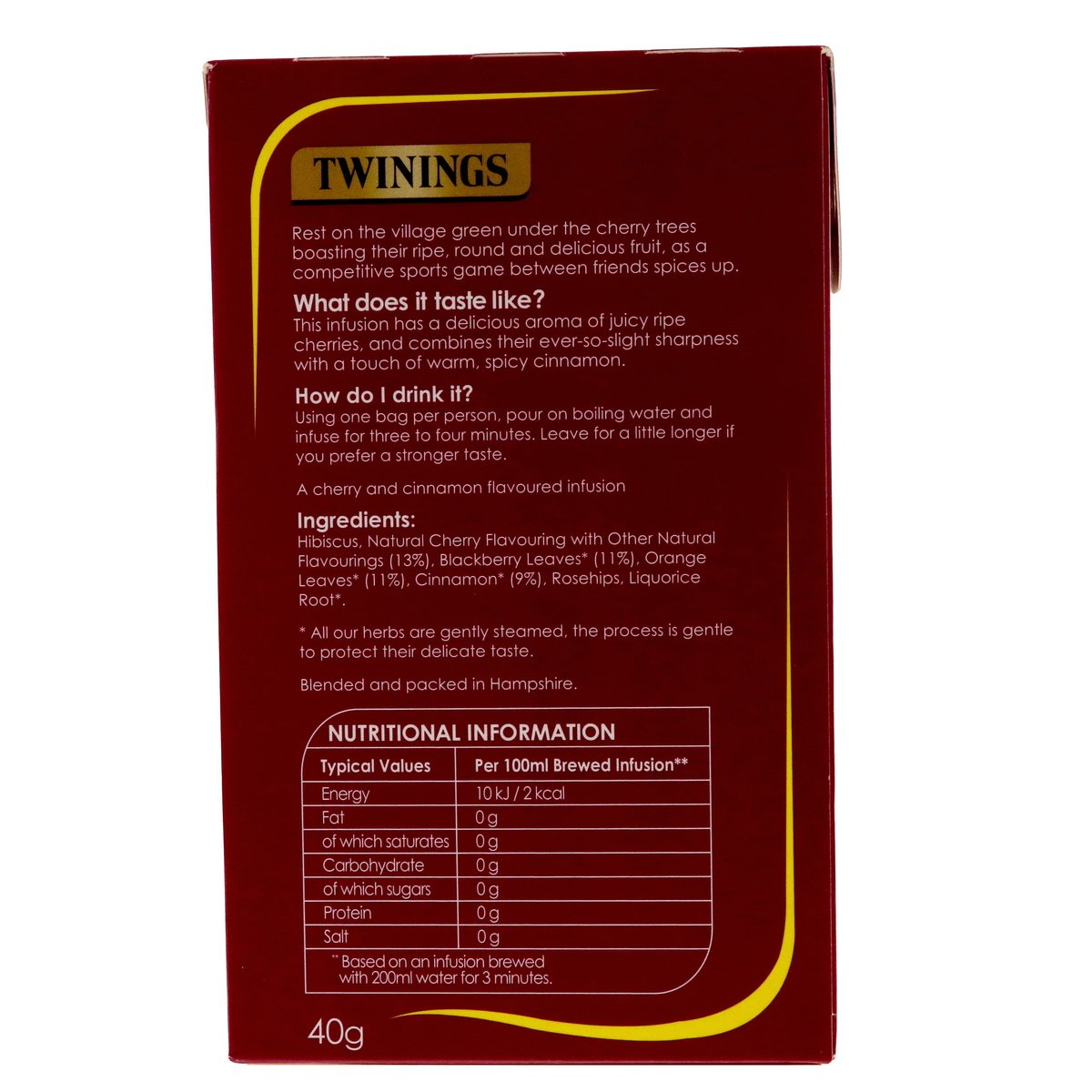 Twinings Cherry And Cinnamon Tea 20 Teabags