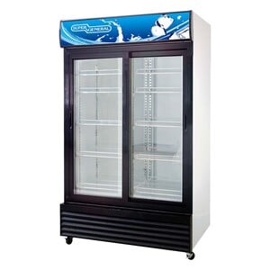 Super General Sliding Double Door Chiller, 1000 L Gross Capacity, White/Black, SGSC1017 IS