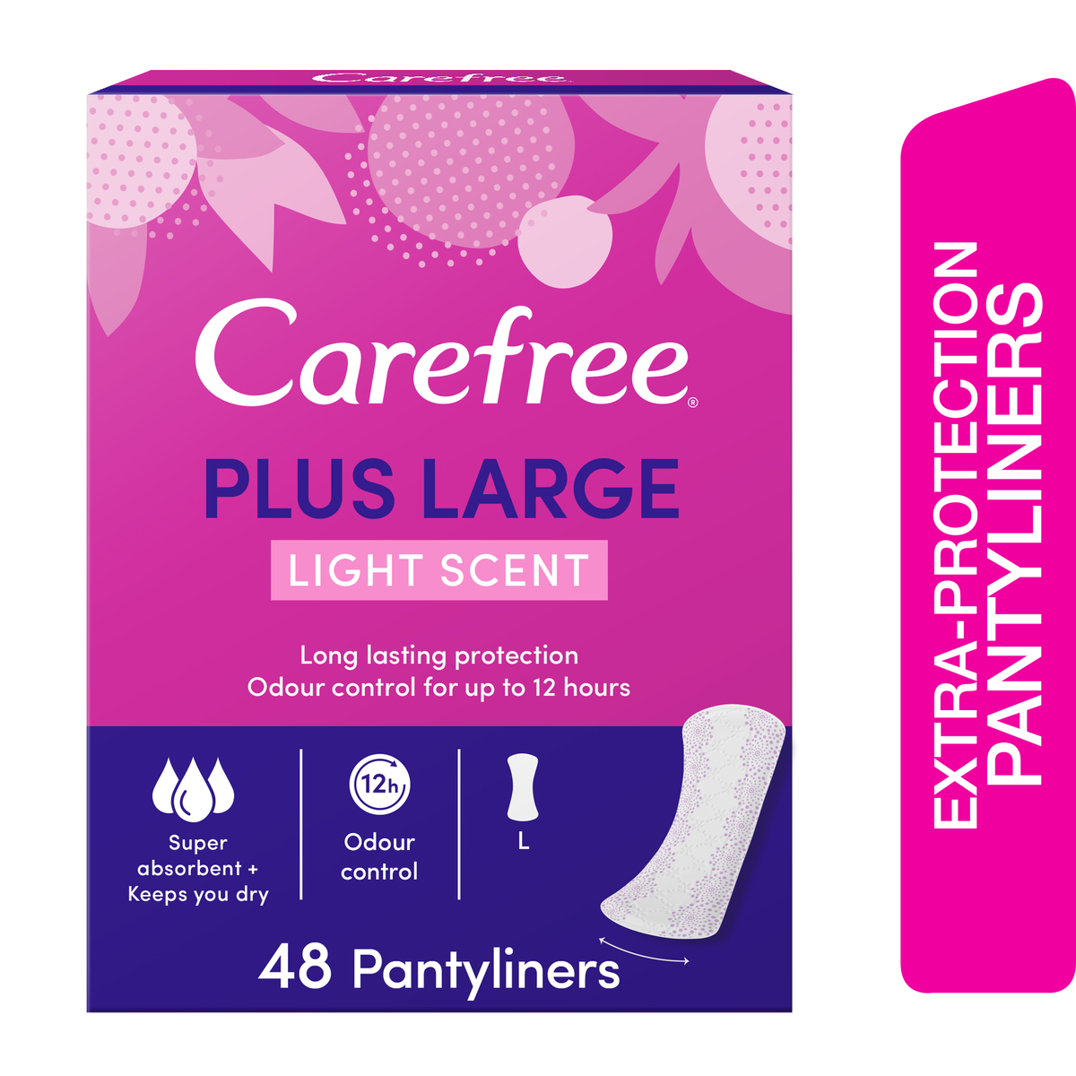 Carefree Panty Liners Plus Large Light Scent 48pcs Online at Best Price, Sanpro Panty Liners