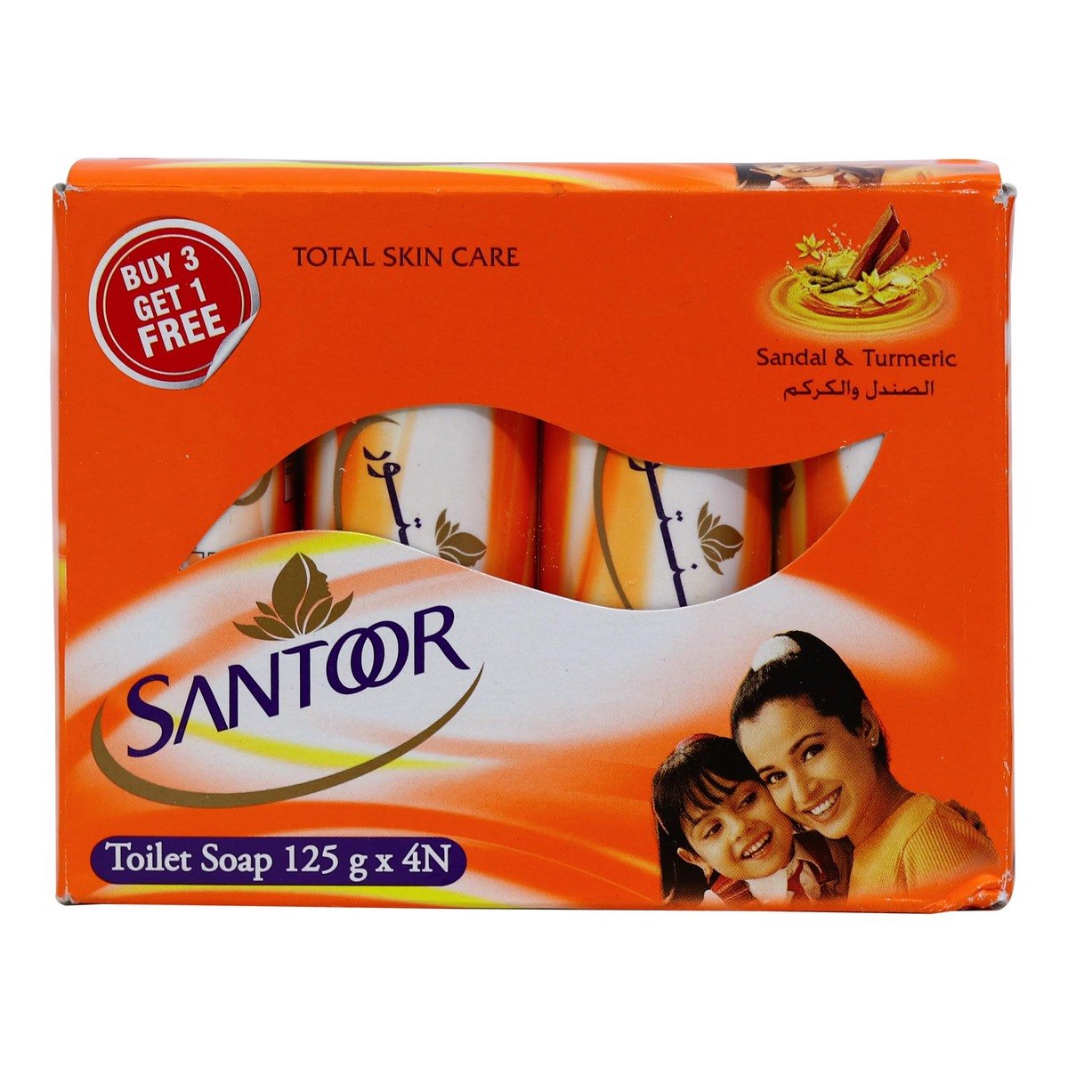 Santoor Soap Sandal & Turmeric 125 g 3+1