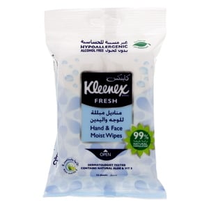 Kleenex Fresh Hand & Face Moist Wipes 15's