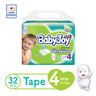 BabyJoy Compressed Tape Diaper Size 4 Large Value Pack 10 - 18 kg 32 Count