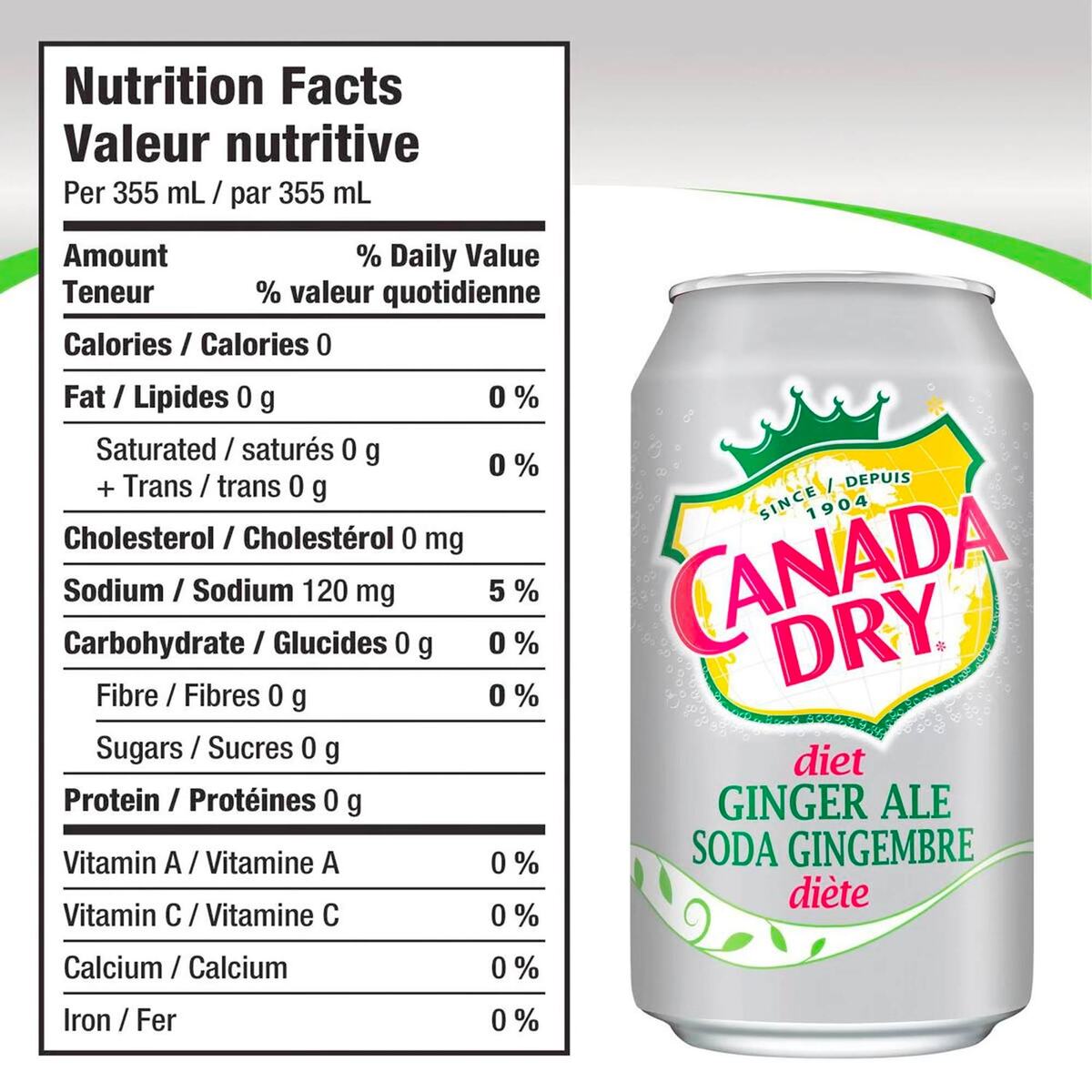 Canada Dry Diet Ginger Ale 4 x 355 ml