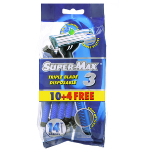 Supermax Men Disposable Triple Blade 10 + 4