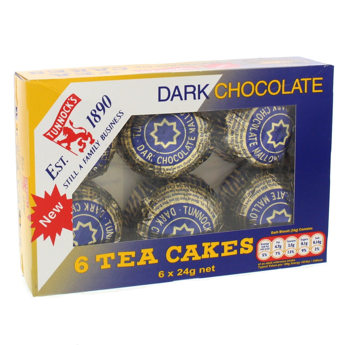 Tunnock's Dark Chocolate Tea Cakes 6 x 24 g